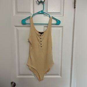 Yellow Ribbed Bodysuit